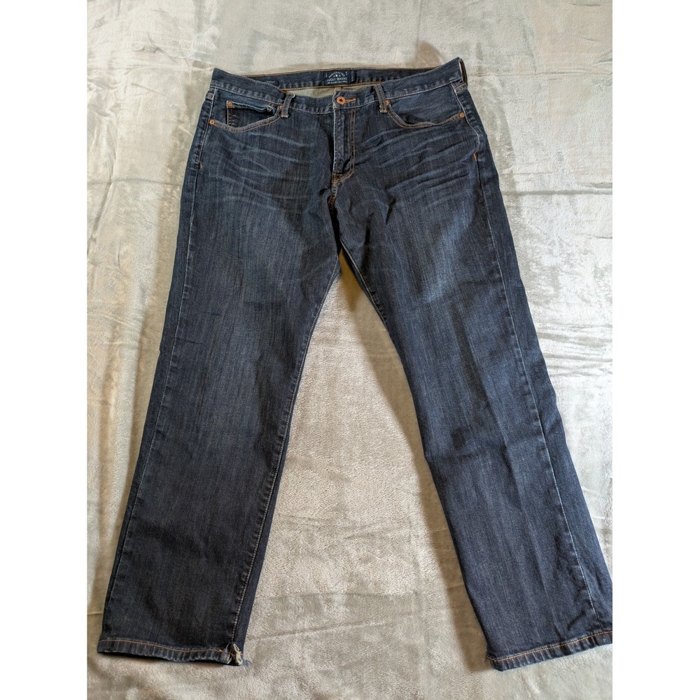Lucky Brand Jeans Mens 38x30 Blue Dark Wash Cotton Stretch 221 Straight Denim